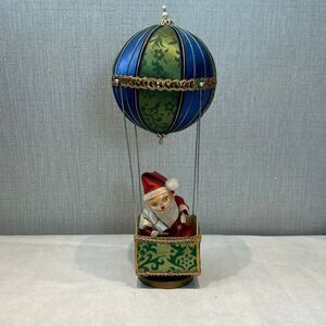 Vtg Sankyo Santa Hot Air Balloon Music Box Jingle Bells Japan Christmas Rotation